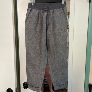 Athleta Linen Heathered Gray Joggers
